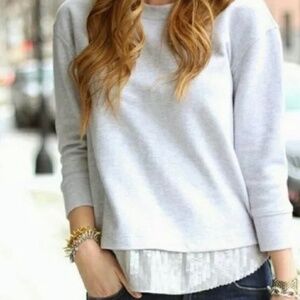 J.Crew Gray Sweater with Sequin Bottom Size Small